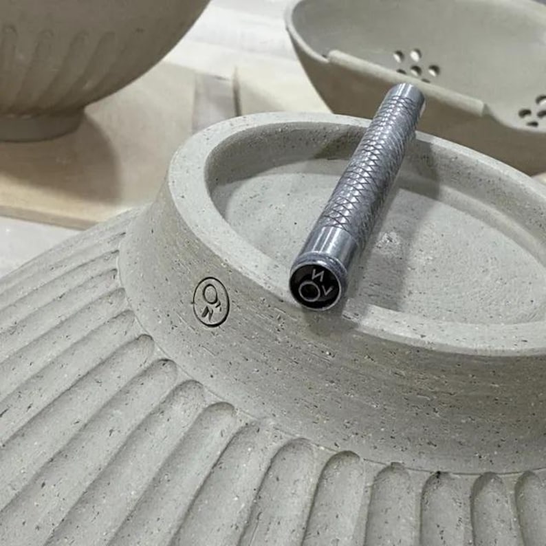 Custom Pottery Stamp for Ceramic artists Clay Signature Stamp for Clay Stamp for pottery Makers mark Custom Tiny Metal Stamp Gift For Potter image 11