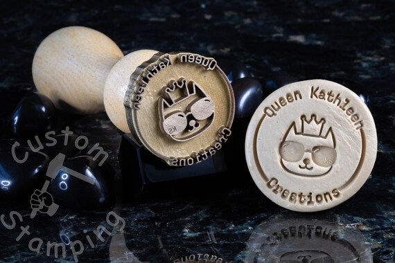 A Custom Engraved Metal (Brass) 1/2 Clay Stamp - Claystamps