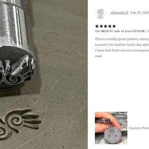 Custom Pottery Stamp for Ceramic artists Clay Signature Stamp for Clay Stamp for pottery Makers mark Custom Tiny Metal Stamp Gift For Potter image 10