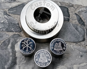Matrizes metálicas personalizadas para cunhagem de moedas, equipamento de cunhagem para prensa hidráulica, medalhas personalizadas, matriz de estampagem redonda personalizada.