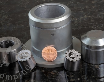 Ferramenta para cunhagem personalizada, Casa da Moeda, Conjunto de punção e matriz para moedas, Conjunto de punção para moedas, Equipamento para fabricação de moedas, Molde personalizado para moedas, Moeda de lembrança
