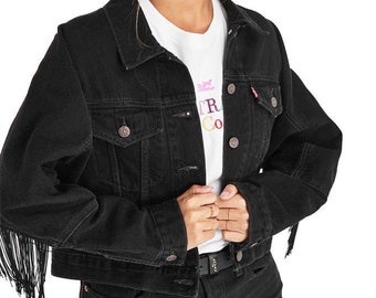mens denim jacket with fringe
