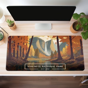 Yosemite Gaming Mousepad, Large Desk Mat, Cartoon Mouse Pad,Bright Abstract Gamer Mousepad, Computer Keyboard Office Accessories, Desk Decor