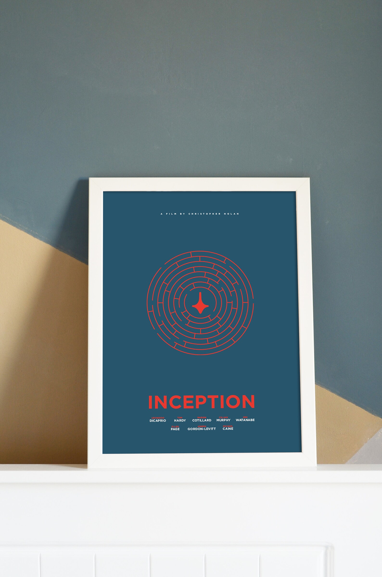 Inception movie poster print film poster art minimalist Etsy
