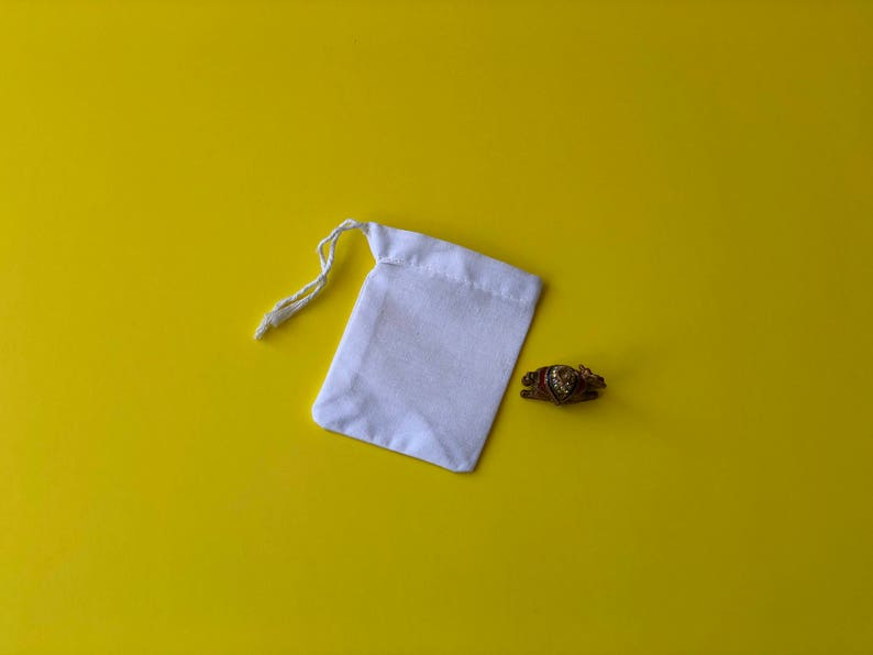 100pcs 3.25x5 WHITE Muslin Drawstring Bag Bleach White Muslin Bags Wedding Favor Single DRAWSTRING