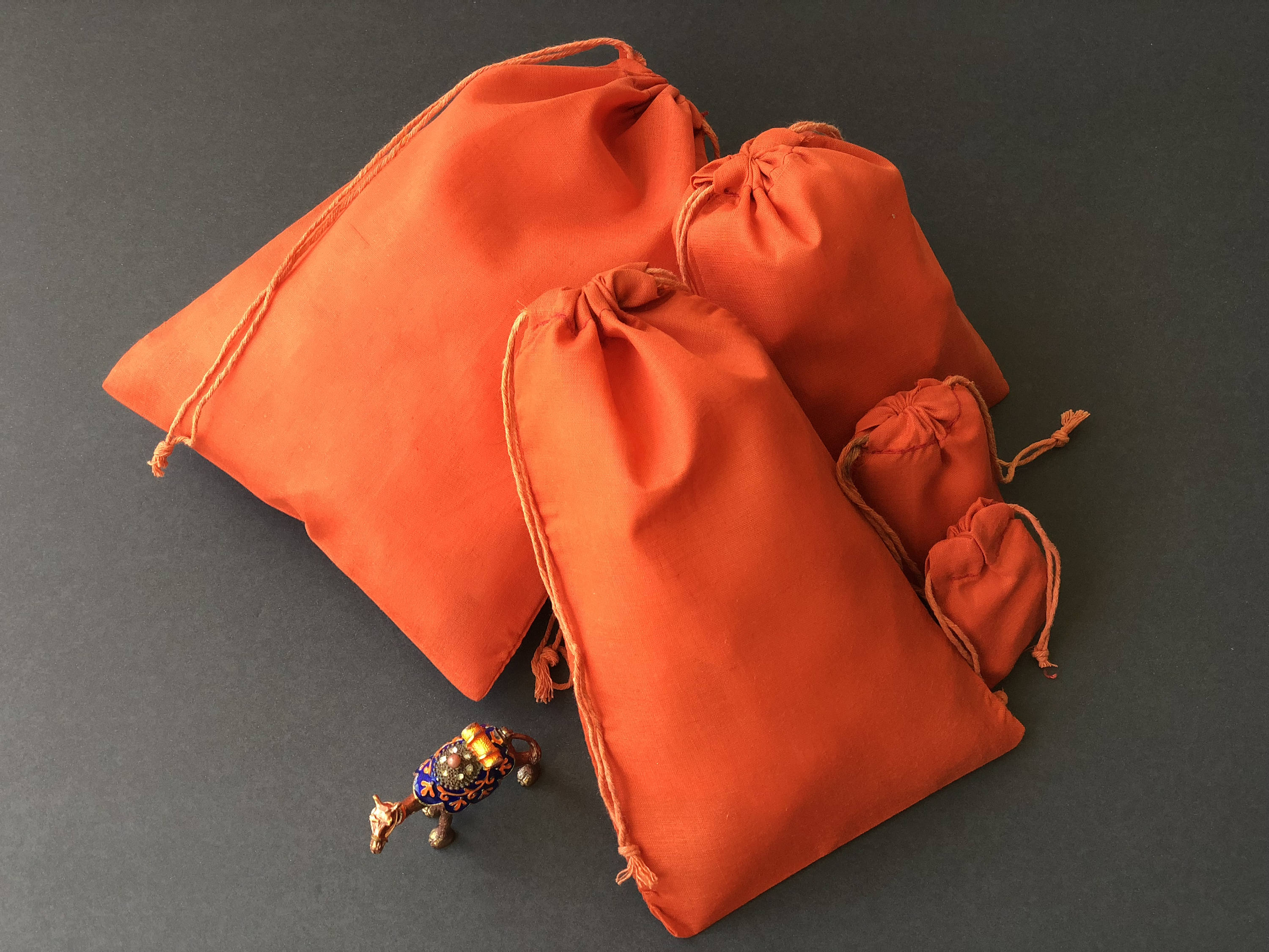 10 pcs 6x10 Premium Orange Drawstring Bag Double Etsy