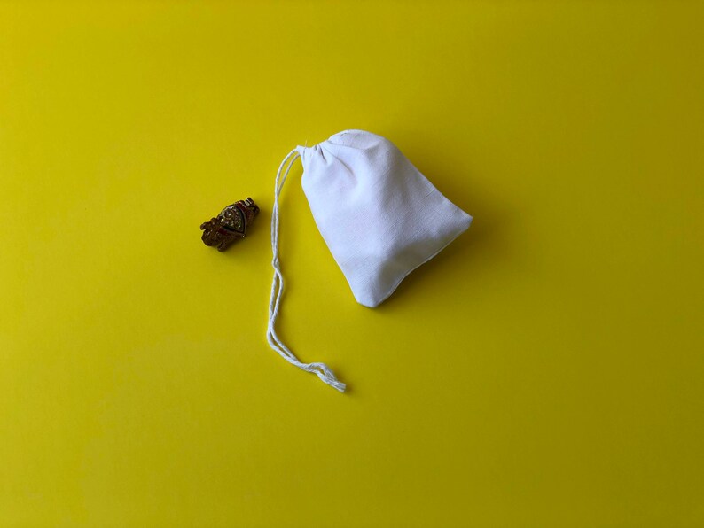 100pcs 3.25x5 WHITE Muslin Drawstring Bag Bleach White Muslin Bags Wedding Favor Single DRAWSTRING