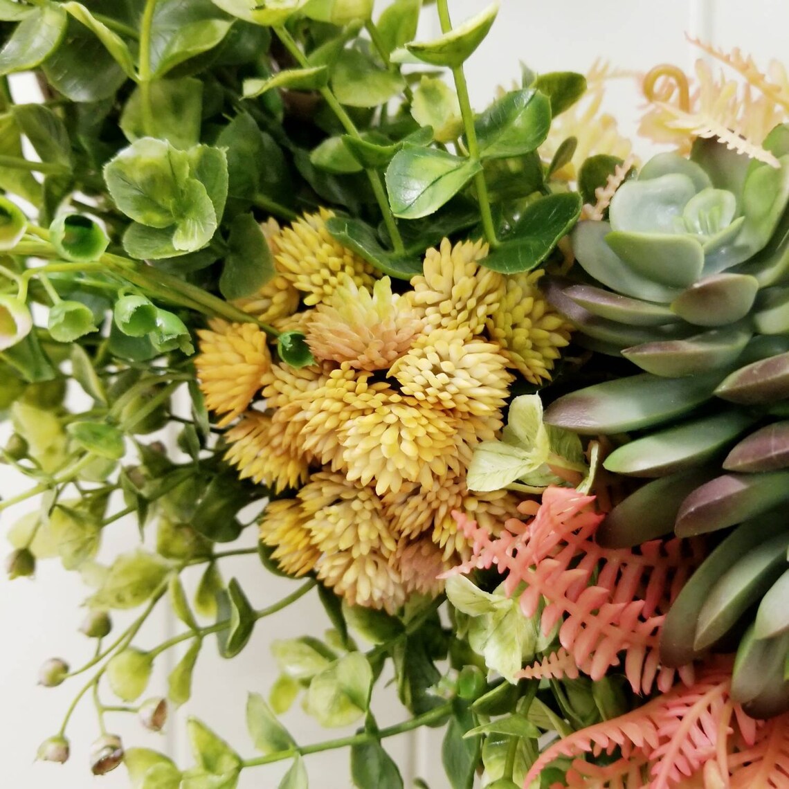 Faux Succulent Front Door Wreath Year Round Everyday | Etsy