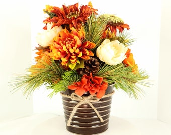 Fall Sunflower Floral Arrangement: Rustic Farmhouse Thanksgiving Centerpiece