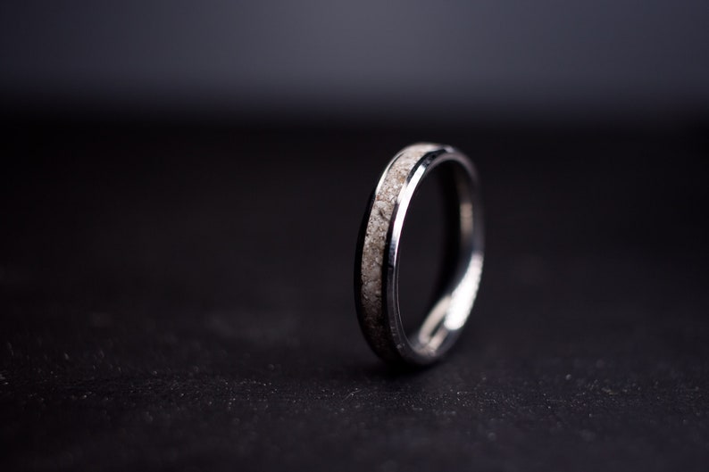 Memorial Ring -Visible Ash- Ash Only- Cremains- Memory ring, Keepsake made with Cremation Ash- Waterproof image 1