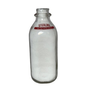 Sterling One Quart Glass Milk Bottle Red Label Sterling Eries Safest Milk Sterling All The Name Implies Erie PA USA Vintage Dairy