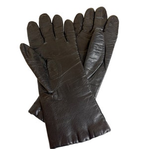 Vintage Black Leather Gloves Supple Smooth Beautiful Leather Winter Accessories Driving Gloves