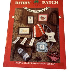 Berry Patch 1980 Cross Stitch Patterns Booklet Violets Berries Garden Harvest Strawberries Adorable Patterns