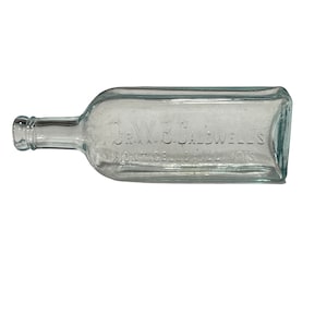 Dr. W.B. Caldwells Monticello, Illinois 7 inch Vintage Glass Apothecary Bottle