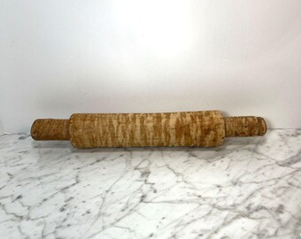 Handmade Wooden Rolling Pin Unfinished Hand Carved Rough Rustic Primitive 15.5"
