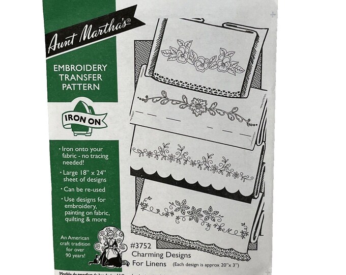 Aunt Marthas Embroidery Transfer Pattern Iron on 3752 Charming Designs ...