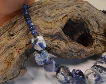 Beautiful Sterling silver 925 sterling Sterling Silver Reflections Sodalite Stone Bead