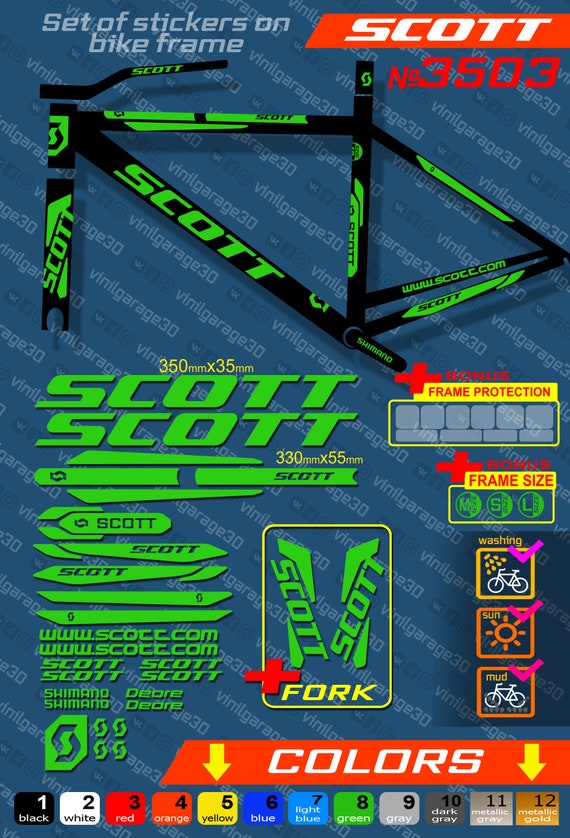 scott bike frame decals