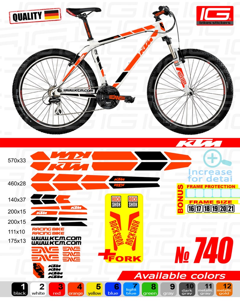 KTM Bike Frame STICKERS Bicycle Stickers stickers on the frame Etsy