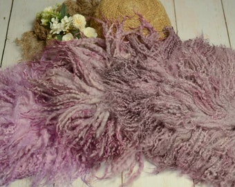 Alfombra de lana merino para recién nacidos, alfombra de fieltro de lana rizada para recién nacidos, accesorios de fotografía para recién nacidos, colores rosa polvoriento y rosa pálido