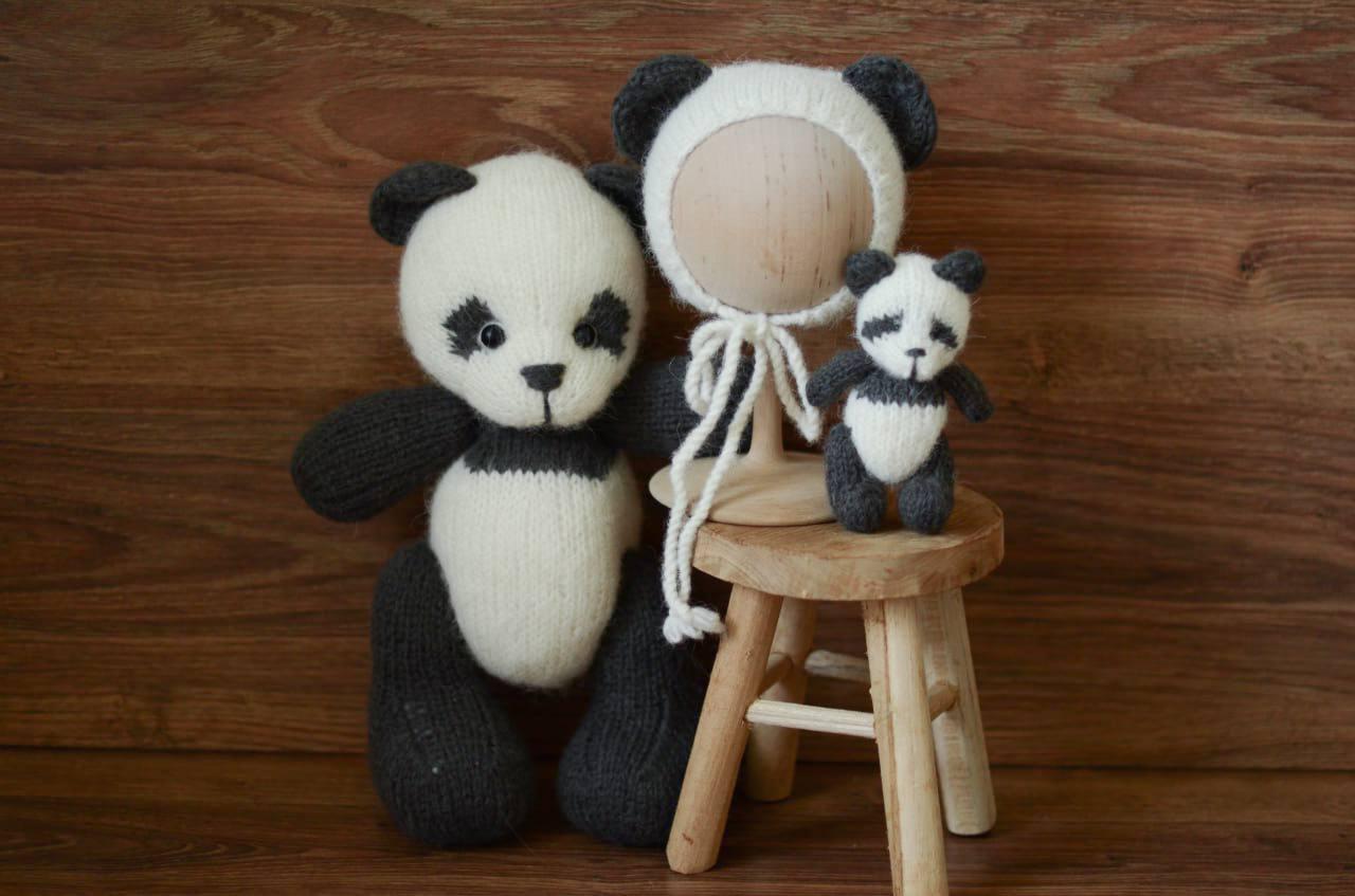 Black and White Panda Bear Bonnet with Black Satin Lining and Rhinestones Ears Dalmatian Kitty Bonnet? $3800 This beautiful bonnet  main image 4