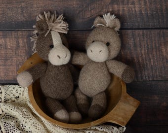 Kuscheltier Pferd Spielzeug für Neugeborenen Fotoshooting, Baby Shower Geschenk Idee, Kuscheltier Requisite