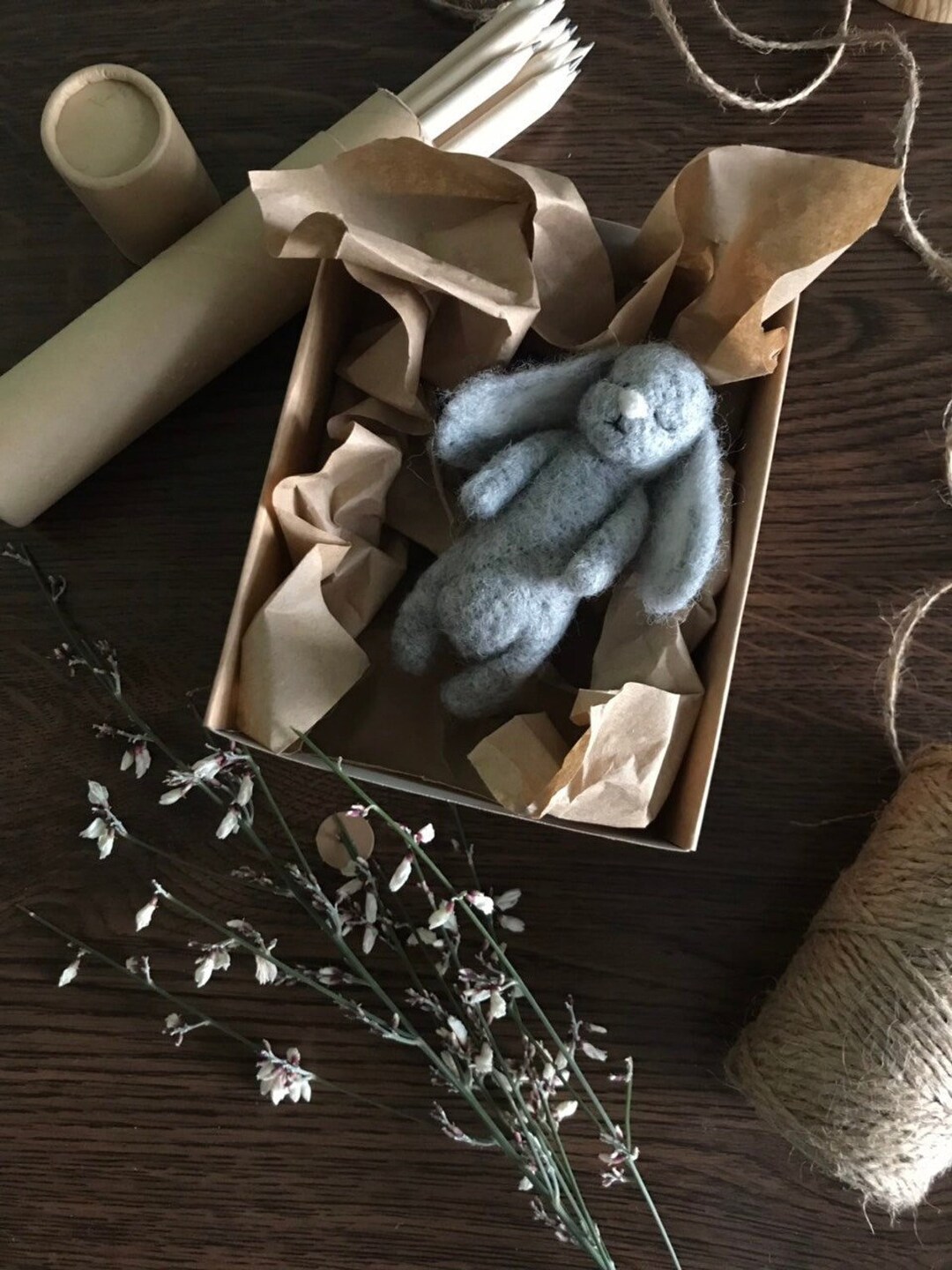 White Rabbit Prop Felted Bunny Newborn Photo Prop Set, White Rabbit Toy With Heart & Star ...