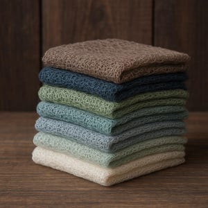 Burlap baby blanket, layering basket filler, newborn photo prop wrap, 18&quot;x18&quot;