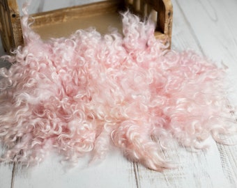 Filz Layer, Neugeborenen Foto Requisiten, rosa Wolldecke, Baby Korbfüller, Schaffell Teppich