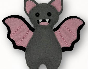 Felt Bat Sewing Pattern: DIY Halloween Ornament (PDF Pattern)
