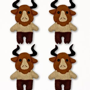 Minotaurus Filz-Schnittmuster: Plüsch-Ornament DIY (PDF-Muster)