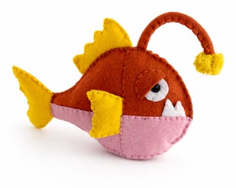 Angler Fish Felt Ornament Sewing Pattern: Funny Plush Toy (PDF Pattern)