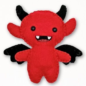 Felt Devil Sewing Pattern: Halloween Plush Ornament (PDF Pattern)