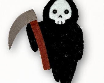 Grim Reaper Felt Sewing Pattern: Spooky Halloween Ornament (PDF Pattern)