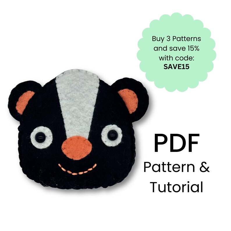 Skunk Sewing Pattern: Felt Woodland Animal Ornament (PDF Pattern) - Etsy