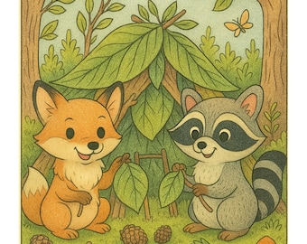 Livro de Colorir Amigos da Floresta • 25 Páginas para Imprimir • Animais Fofos da Floresta • Para Crianças e Adultos • Download Instantâneo em PDF • Natureza Encantada