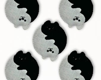 Katzen Yin Yang Filz-Schnittmuster: Ornament-Dekor (PDF-Muster)