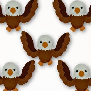 Patrón de costura de águila calva en fieltro: adorno/juguete de pájaro (patrón PDF)