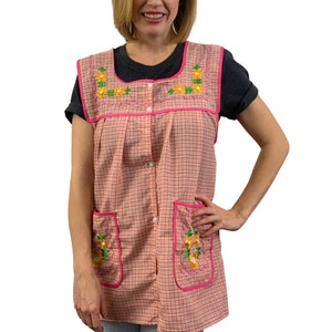 Dona Lucha Embroidered Mexican Apron for Women | Adult Size | Floral Embroidery