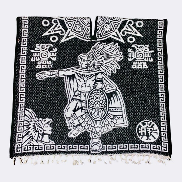Traditional Mexican Poncho Aztec Warrior Sacrifice Adult Unisex
