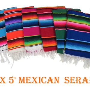 Mexican Serape Sarape Blanket XL 80" x 60" in Many Colors