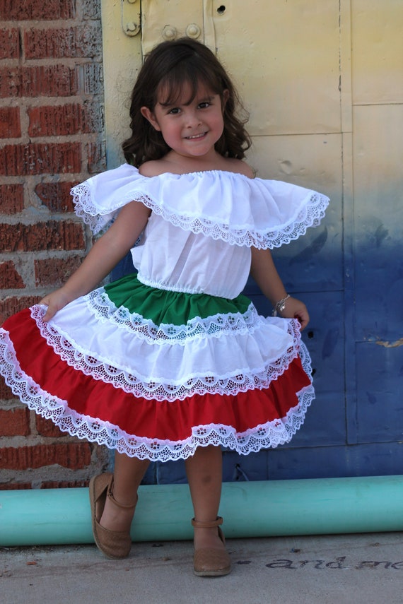 Tallas 1-2-3-4 años Niña Vestidos mexicanos con hombros