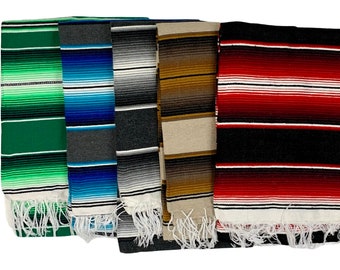 Serape Sarape Mexican Blanket XL 82" x 60" in Solid Color