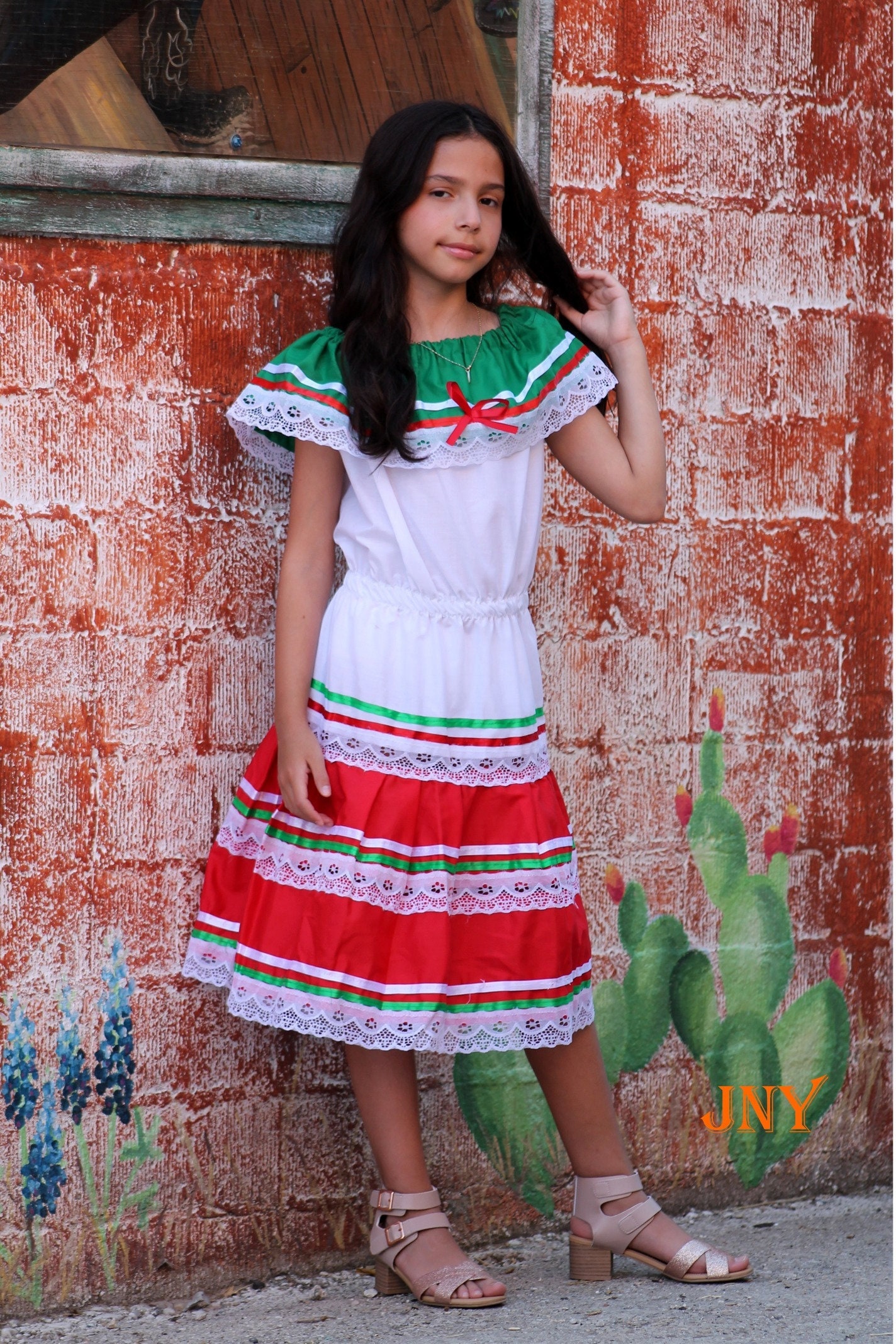 Traditional mexican top dress for girl