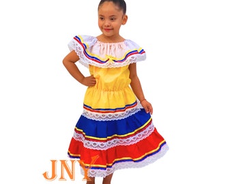 Girls Ethnic Traditional Columbian dress