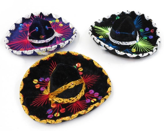 5 Mexican Decorative Mini Charro Sombrero Felt Hat 3 Pack Fiesta