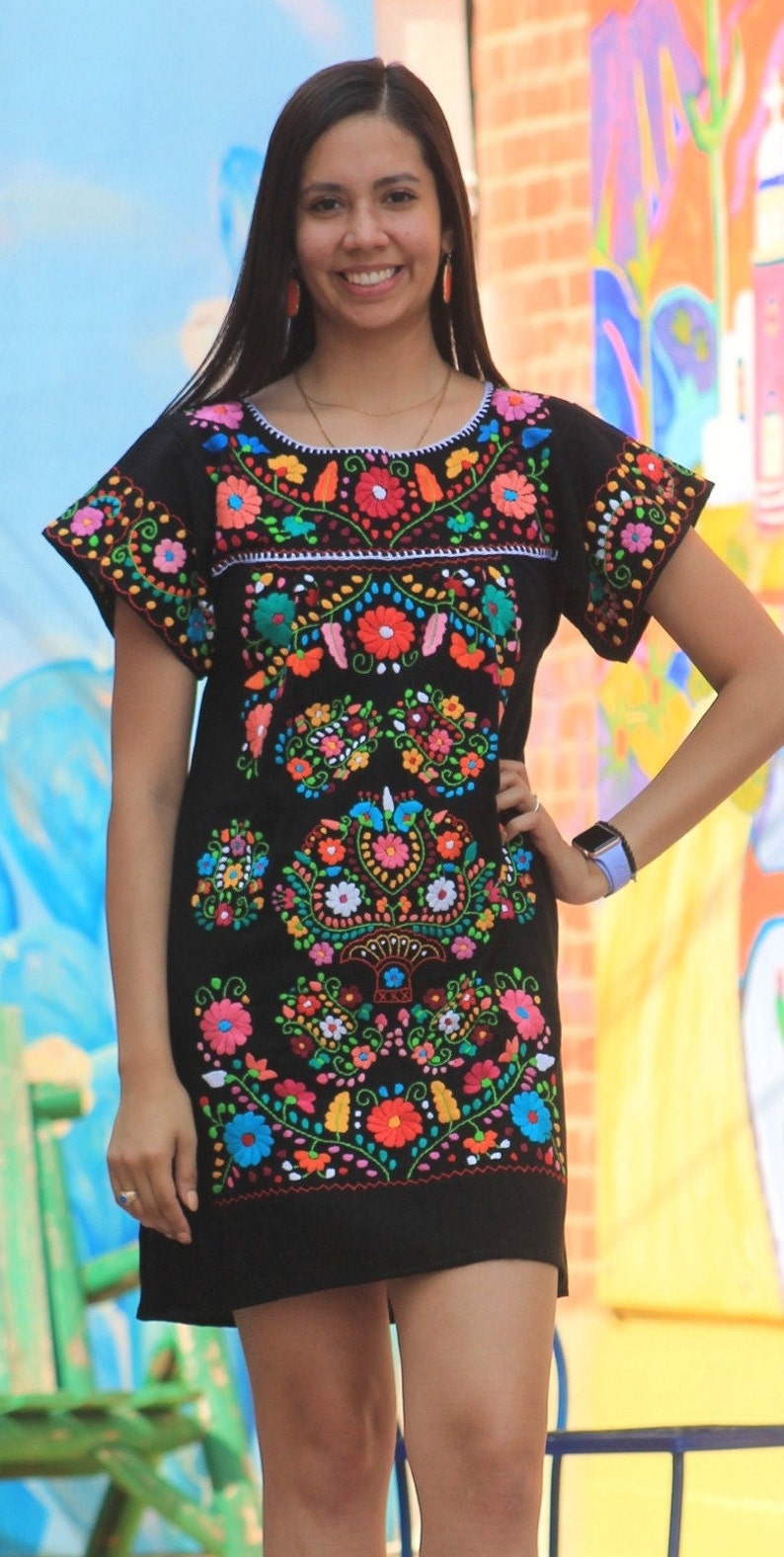 Mexican Hand Embroidered Coco Dress juanita Dress - Etsy