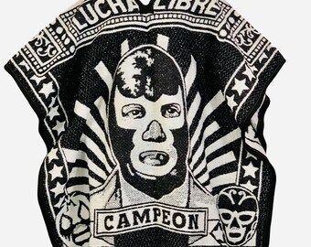 Poncho tradizionale messicano Lucha Libre Design unisex, taglia unica