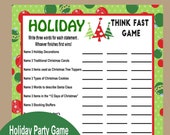 Holiday Trivia Game 2023, Think Fast Game, Holiday Printable Games, Fun Christmas Game, Zoom Game, Holiday Teen Game,Instant Download