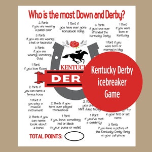 Kentucky Derby Game, Kentucky Derby Icebreaker, Run for the Roses Game, Kentucky Derby Game for Seniors, Teens, Adults, Fun Derby Game